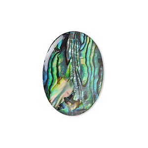 Cabochon, paua shell (coated), 25x18mm calibrated oval, Mohs hardness 3-1/2. Sold individually.