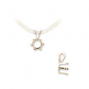 Pendant, Snap-Tite&reg;, 14Kt gold, 6-7mm 6-prong round setting. Sold individually.