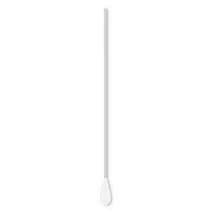 Paddle pin, silver-plated brass, 2-inch teardrop style, 22 gauge. Sold per pkg of 100.