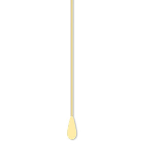 Paddle pin, gold-plated brass, 2-inch teardrop style, 22 gauge. Sold per pkg of 100.