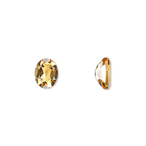 Gem, citrine (heated), 9x7mm faceted oval, A grade, Mohs hardness 7. Sold individually.