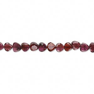 Bead, garnet (dyed), 4x2mm-5x3mm hand-cut faceted teardrop, C grade, Mohs hardness 7 to 7-1/2. Sold per 14-inch strand.