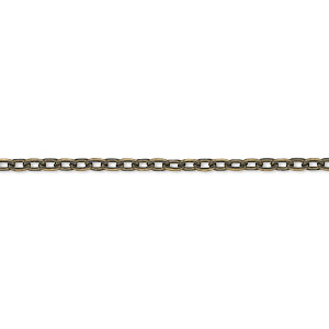 Chain, antique brass-plated steel, 3x2mm flat cable. Sold per pkg of 5 meters.