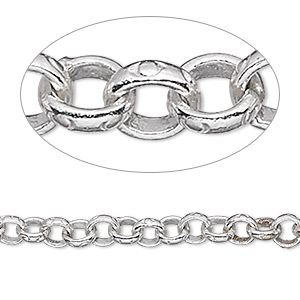 Extender chain, Hill Tribes, fine silver, 4.5mm engraved rolo, 2 inches. Sold individually.