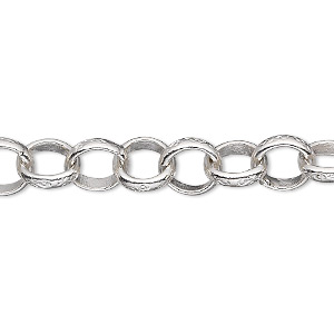 Extender chain, Hill Tribes, fine silver, 8mm engraved rolo, 2 inches. Sold individually.
