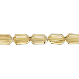 Bead, golden quartz (heated), 9x6mm hand-cut faceted capsule, B+ grade, Mohs hardness 7. Sold per pkg of 5.