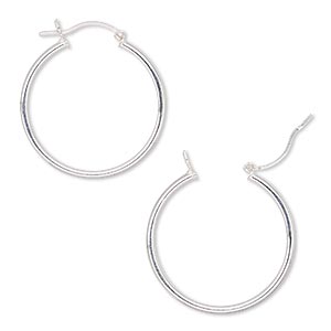 Hoop Earrings Sterling Silver-Filled Silver Colored