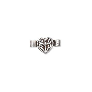 Clasp, magnetic, standard strength, sterling silver, 8x8mm heart. Sold individually.