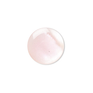 Cabochon, pink shell (coated), 15mm calibrated round, Mohs hardness 3-1/2. Sold per pkg of 2.