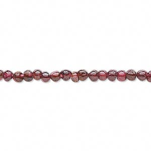 Bead, garnet (dyed), 3-4mm hand-cut uneven round, D grade, Mohs hardness 7 to 7-1/2. Sold per 14-inch strand.