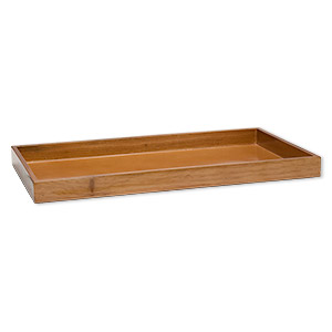 Display tray, wood, brown, 14-3/4 x 8-1/4 x 1 inches. Sold individually.
