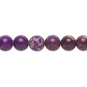 Bead, magnesite (dyed / stabilized), purple, 8mm round, B grade, Mohs hardness 3-1/2 to 4. Sold per 15-1/2&quot; to 16&quot; strand.