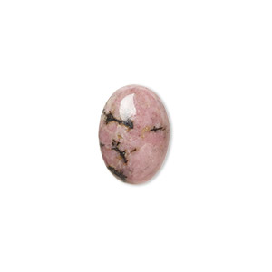 Cabochon, rhodonite (natural), 14x10mm calibrated oval, C grade, Mohs hardness 5-1/2 to 6-1/2. Sold per pkg of 4.