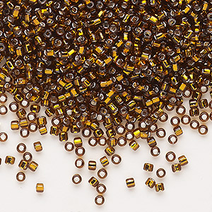 Seed bead, Dyna-Mites&#153;, glass, silver-lined translucent root beer, #11 round with square hole. Sold per 1/2 kilogram pkg.