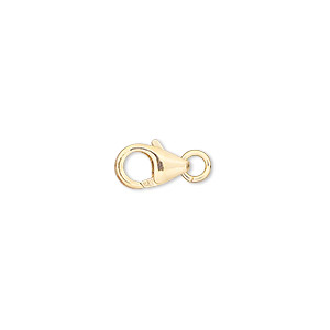 Clasp, lobster claw, 14Kt gold-filled, 10x6mm with 4mm jump ring. Sold individually.