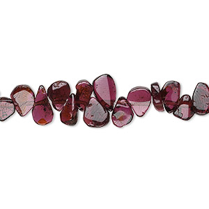 Bead, garnet (dyed), 6x4mm-9x6mm top-drilled flat teardrop, D grade, Mohs hardness 7 to 7-1/2. Sold per 14-inch strand.