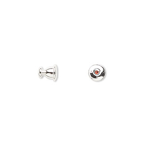Pin back, silver-plated steel, 1-1/4 inches with locking bar. Sold per pkg  of 100. - Fire Mountain Gems and Beads