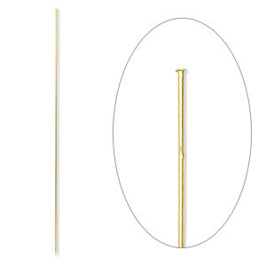 Stick pin, gold-finished brass, 5 inches, 18 gauge. Sold per pkg of 100.