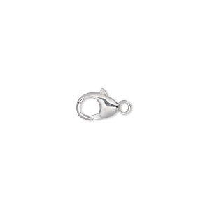 Clasp, lobster claw, sterling silver, 8x6mm oval. Sold individually.