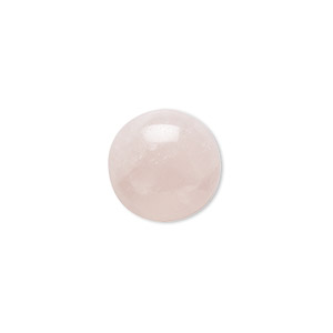 Cabochon, rose quartz (natural), 15mm calibrated round, B- grade, Mohs hardness 7. Sold per pkg of 2.