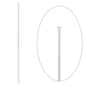 Stick pin, silver-plated brass, 6 inches, 18 gauge. Sold per pkg of 100.