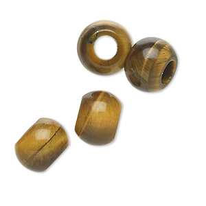 Bead, Dione&reg;, tigereye (natural), 12x9mm hand-cut rondelle, B grade, Mohs hardness 7. Sold per pkg of 4.