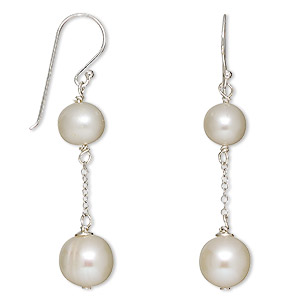 Fishhook Earrings Freshwater Pearl Whites