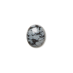 Cabochon, snowflake obsidian (natural), 12x10mm calibrated oval, B grade, Mohs hardness 5 to 5-1/2. Sold per pkg of 10.