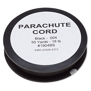 Thread, Spectra&reg;, ultra high molecular weight polyethylene parachute, black, 0.004 inch, 18-pound test. Sold per 50-yard spool.