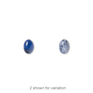 Cabochon, sodalite (natural), medium to dark, 7x5mm calibrated oval, B grade, Mohs hardness 5 to 6. Sold per pkg of 10.