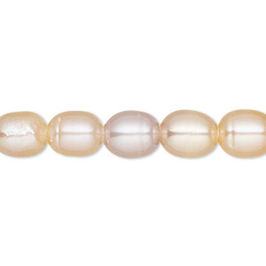 Pearl, cultured freshwater (natural), mauve and peach, 7-8mm, C- grade, Mohs hardness 2-1/2 to 4. Sold per 8-inch strand, approximately 20-25 beads.