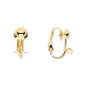 Clip-on findings Gold Plated/Finished Gold Colored