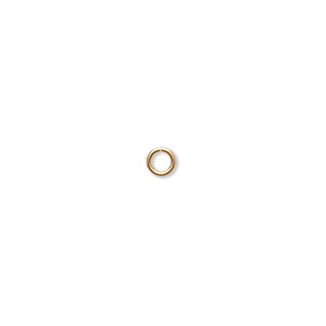 Jump ring, 14Kt gold-filled, 4mm round, 2.4mm inside diameter, 20 gauge. Sold per pkg of 20.