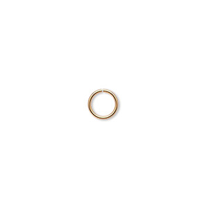 Jump ring, 14Kt gold-filled, 6.5mm round, 5mm inside diameter, 20 gauge ...