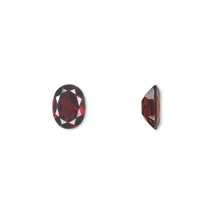 Gem, almandite garnet (natural), 8x6mm faceted oval, A grade, Mohs hardness 7 to 7-1/2. Sold individually.