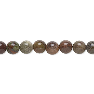 Bead, Sierra agate (natural), 6mm hand-cut round, B grade, Mohs hardness 6-1/2 to 7. Sold per 15-1/2&quot; to 16&quot; strand.