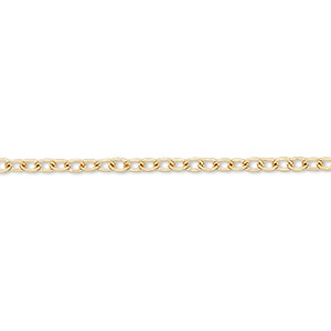 Chain, gold-finished brass, 3x2.5mm cable. Sold per pkg of 5 feet.