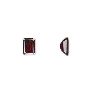 Gem, almandite garnet (natural), 8x6mm faceted emerald-cut, A grade, Mohs hardness 7 to 7-1/2. Sold individually.