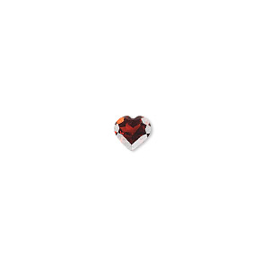 Gem, almandite garnet (natural), 6x6mm faceted heart, A grade, Mohs hardness 7 to 7-1/2. Sold individually.