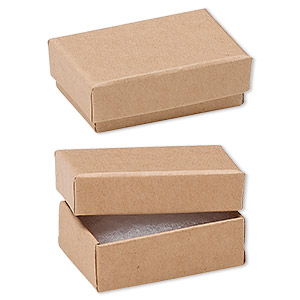 6"x 5"x 1" Plain Kraft Brown Cotton Filled Jewelry Gift Boxes 25-50-75-100 