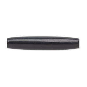 Bead, horn (dyed), black, 38x6mm-38x8mm hand-cut hairpipe, Mohs hardness 2-1/2. Sold per pkg of 24.