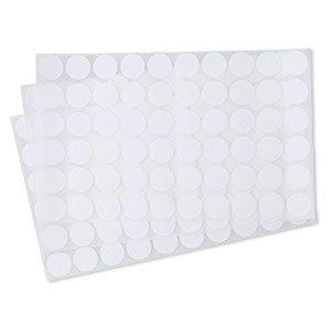 Adhesive label, paper, white, 1/2 inch round. Sold per pkg of 1,020.