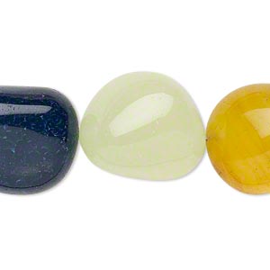 Bead, agate (dyed), translucent light green / translucent gold / opaque ...