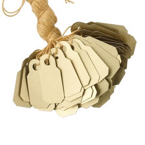 Gold Plastic String Tags for Pricing Jewelry