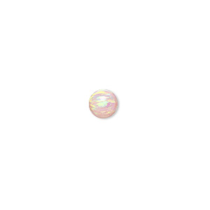 Bead, &quot;opal&quot; (silica and epoxy) (man-made), pink, 6mm round. Sold individually.