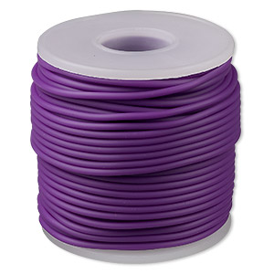 Cord, synthetic rubber, purple, 2mm round. Sold per pkg of 25 meters (82 feet).
