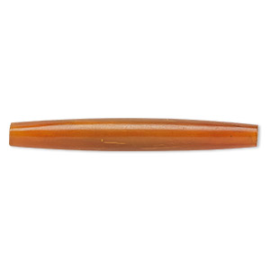 Bead, horn (dyed), golden, 65x6mm-65x8mm hand-cut hairpipe, Mohs hardness 2-1/2. Sold per pkg of 24.