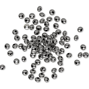Bead, gunmetal-plated brass, 3x2mm smooth rondelle. Sold per pkg of 100.