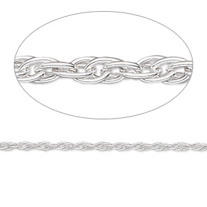 Chain, Argentium&reg; silver, 2mm triple rope. Sold per pkg of 5 feet.