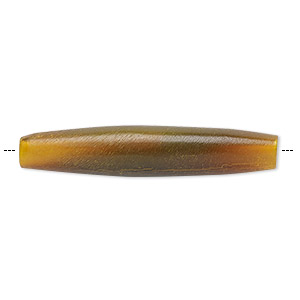 Bead, horn (dyed), golden, 38x6mm-38x8mm hand-cut hairpipe, Mohs hardness 2-1/2. Sold per pkg of 24.